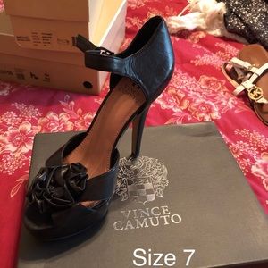 Vince Camuto Black Leather Heels